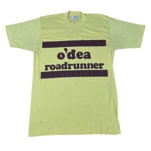 Vintage 70s yellow tshirt o'dea roadrunner tag size large